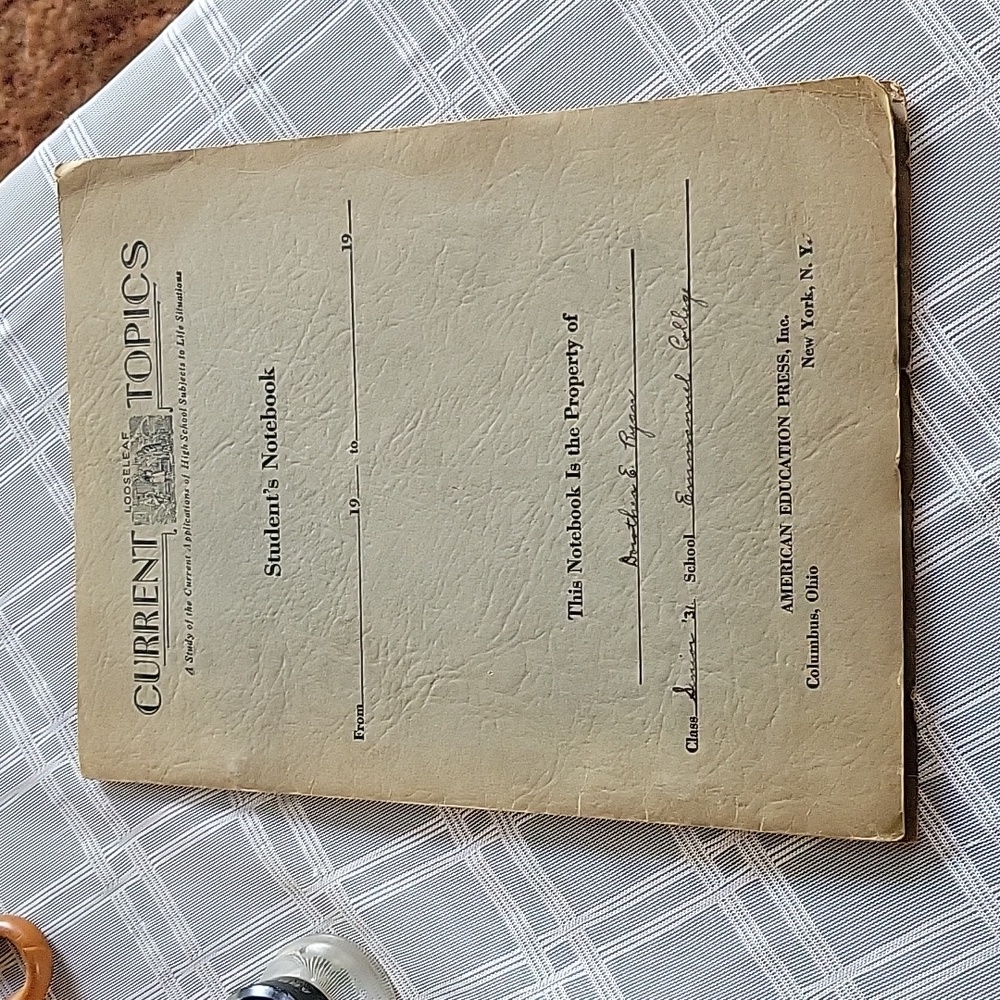Emmanuel College 1931 Student Notebook